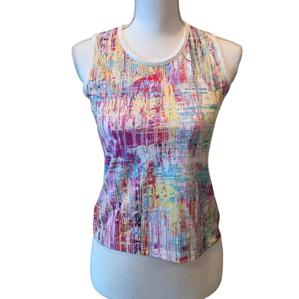 Fila Abstract Print Active Tank Top Sleeveless‎ Athletic Multicolor Kids Large